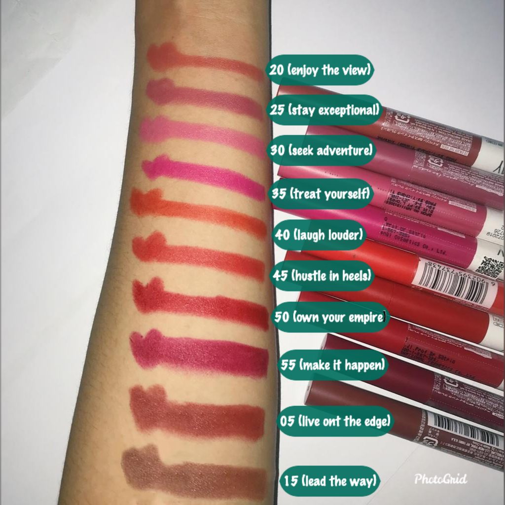 Swatch semua shade maybelline superstay ink crayon